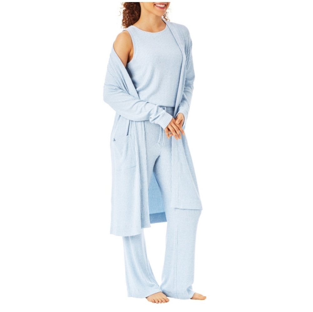 Ladies 3 Piece Ribbed Sleep Set - Picture 3 of 6